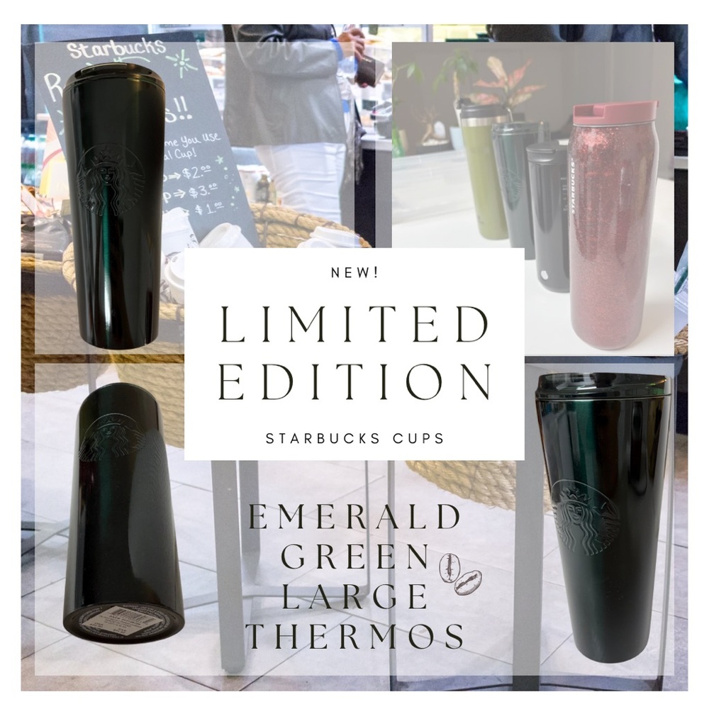 NEW - Limited Edition Emerald Green Jewel Tone Starbucks Cup Thermos Tumbler